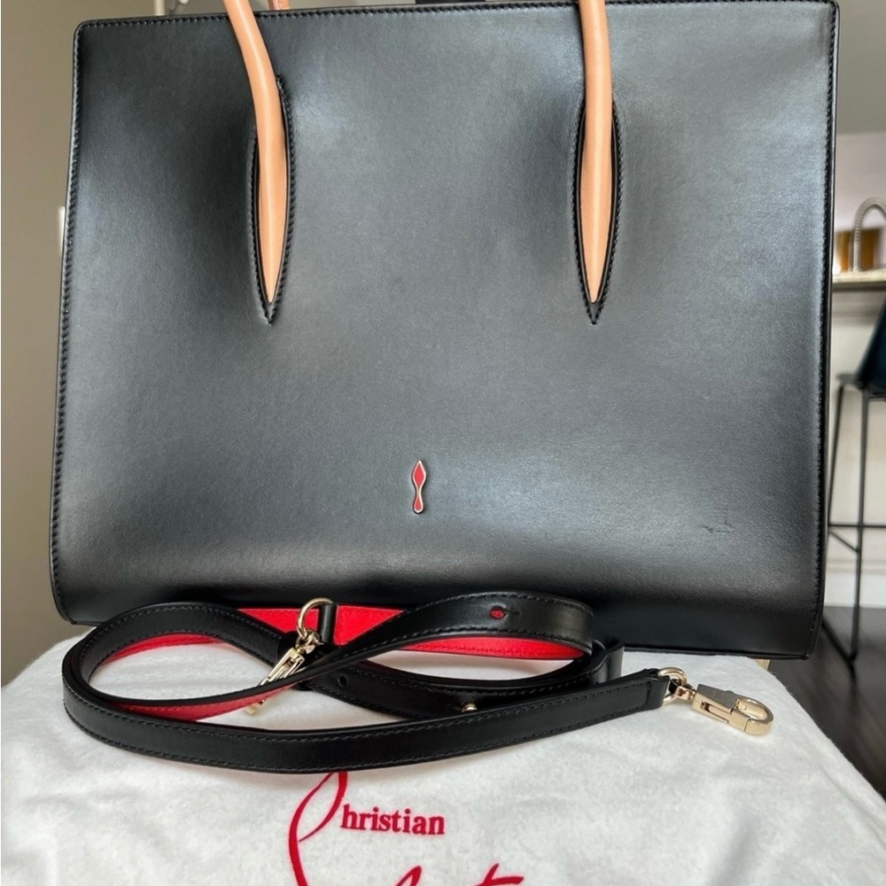 Christian Louboutin Black and Tan Tote with Sleek Design